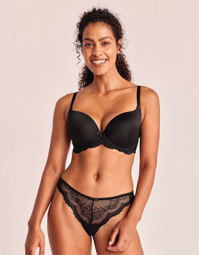 Superboost Lace T-shirt Bra by Gossard Black Plunge Bra