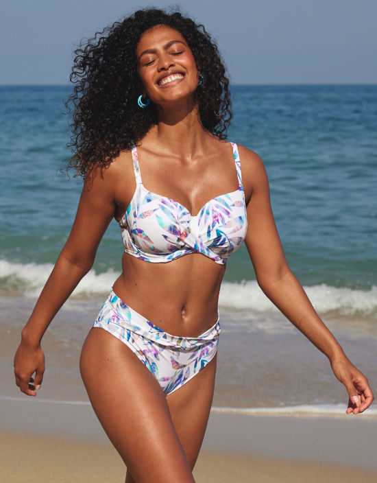 Calypso Harbour Bikini Top by Fantasie, White Multi