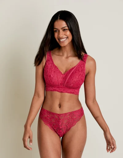 Hot Pink Strapping Longline Lingerie Set