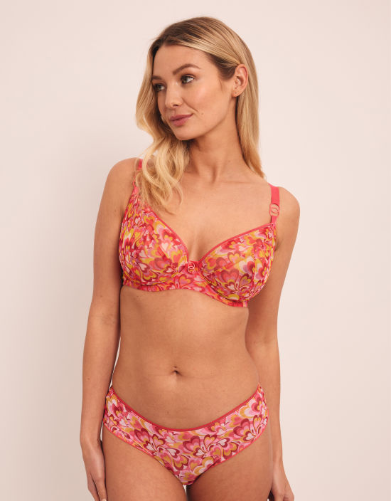 Lifestyle Heart Bra by Curvy Kate, Pink / Yellow