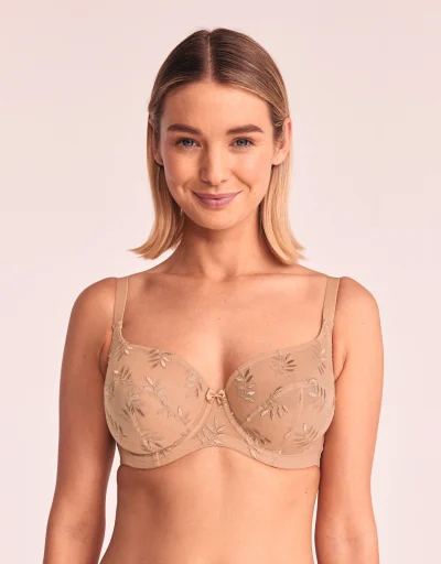 Buy DD+ Khaki Recycled Lace Comfort Full Cup Bra - 36GG, Bras