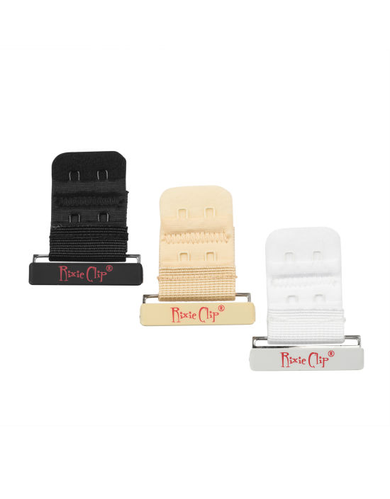 Bra Clip No-Sew Bra Band Size Reducer/Tightener 2 Hook 3/4 Spacing 3-Pack