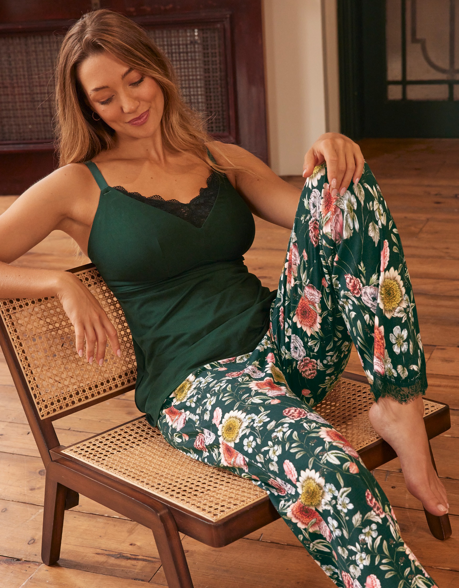 Women's pajamas with outlet built in bra support