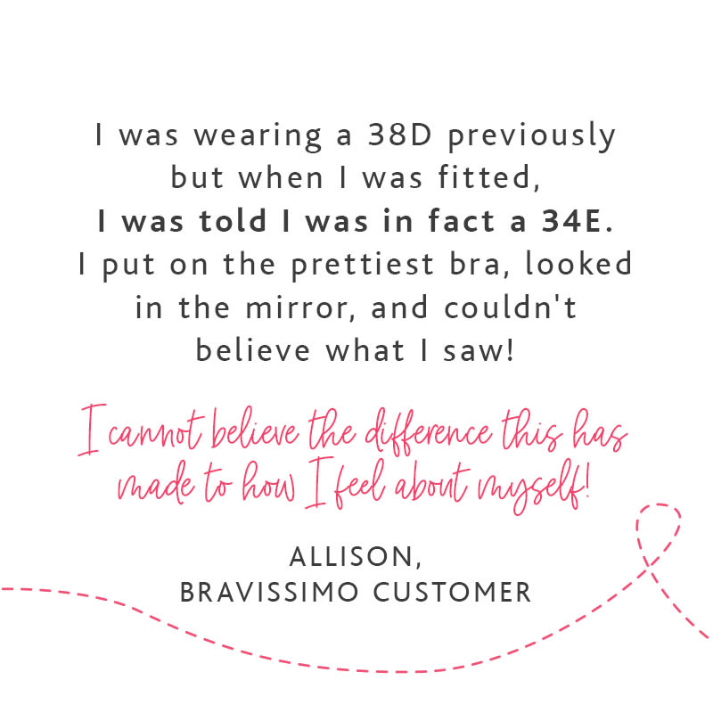 I promise you that 80-90% of customers who come to us for a bra fitting are  wearing a D, DD or DDD cup with a really LARGE band! WHY? B