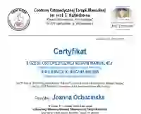 Certyfikat Joanna Ochojnicka