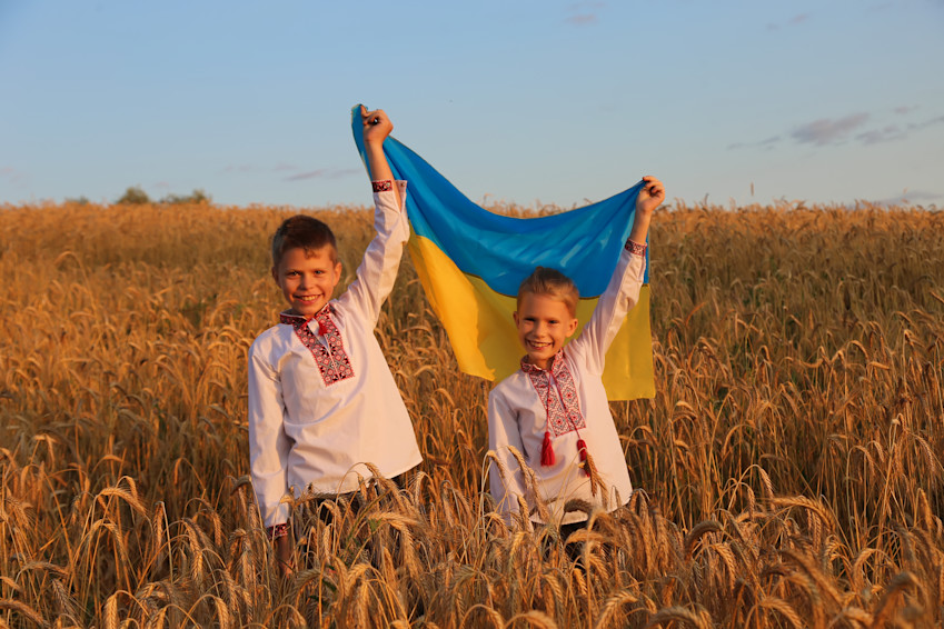 Children on a field