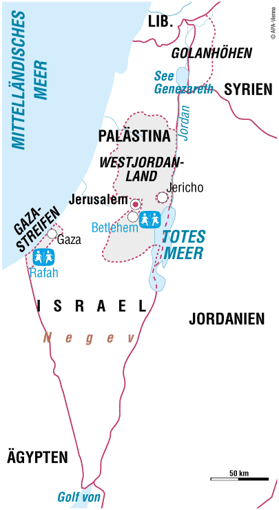 Karte Palästina / Gaza