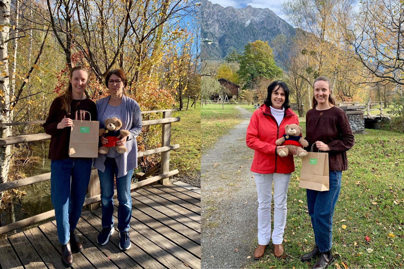 Presentation of the teddy bears Finn and Fina to the two winners of our competition.