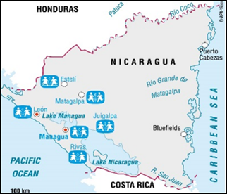 Karte Nicaragua