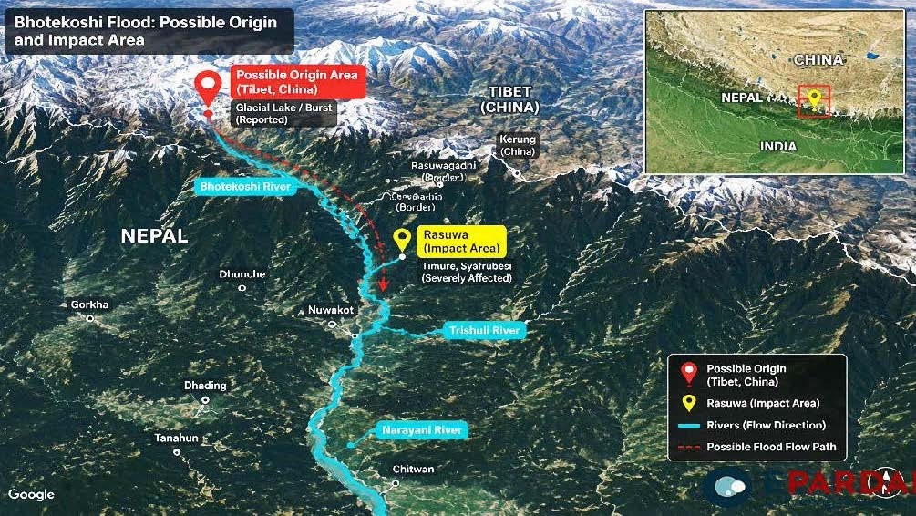 Nepal Flutkatastrophe Karte
