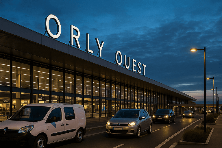 Voitures devant Aéroport de Paris-Orly