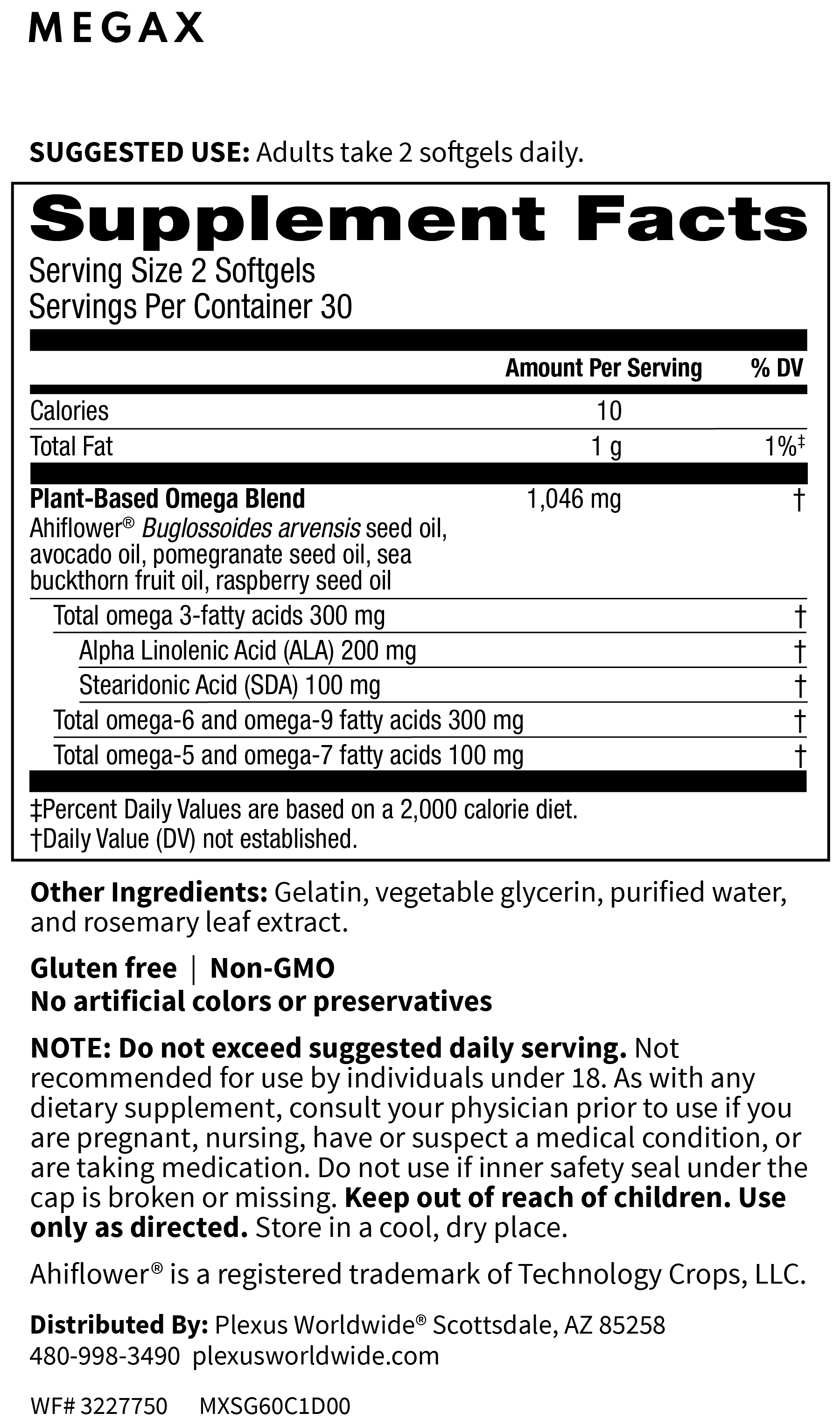 Plexus MegaX® Omega 3 Vitamins - Plant-Based Supplement - Plexus
