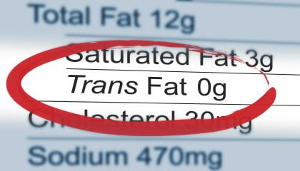 Trans fat chart