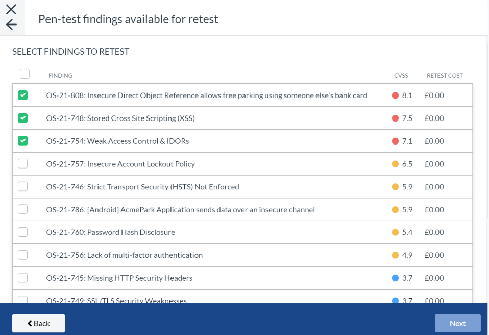 Pentest Findings Screenshot