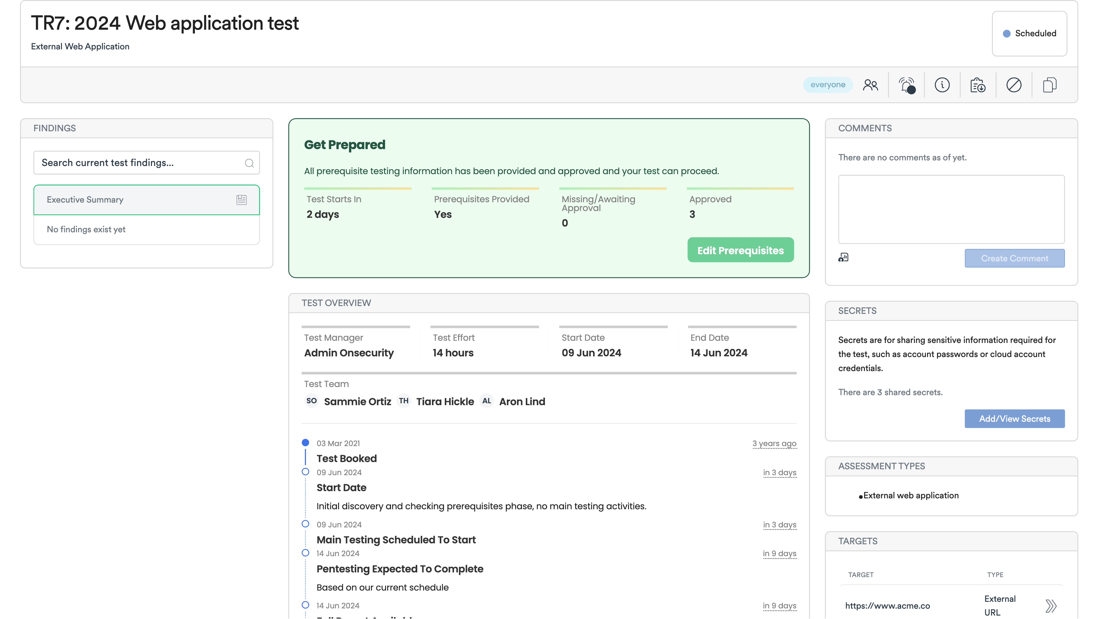 Web Application Test Dashboard