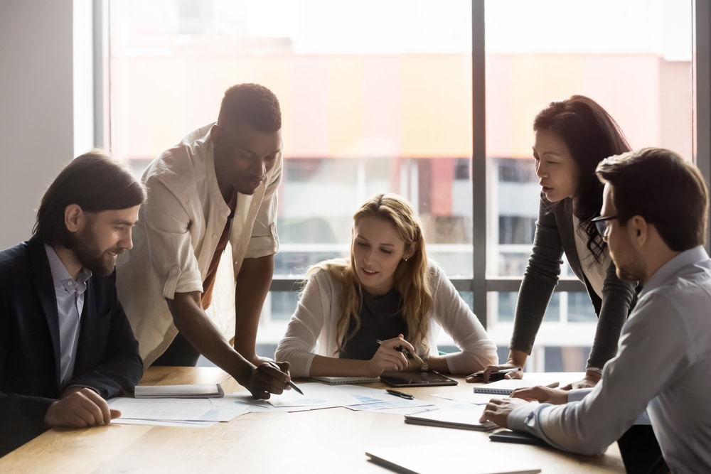 People having a meeting