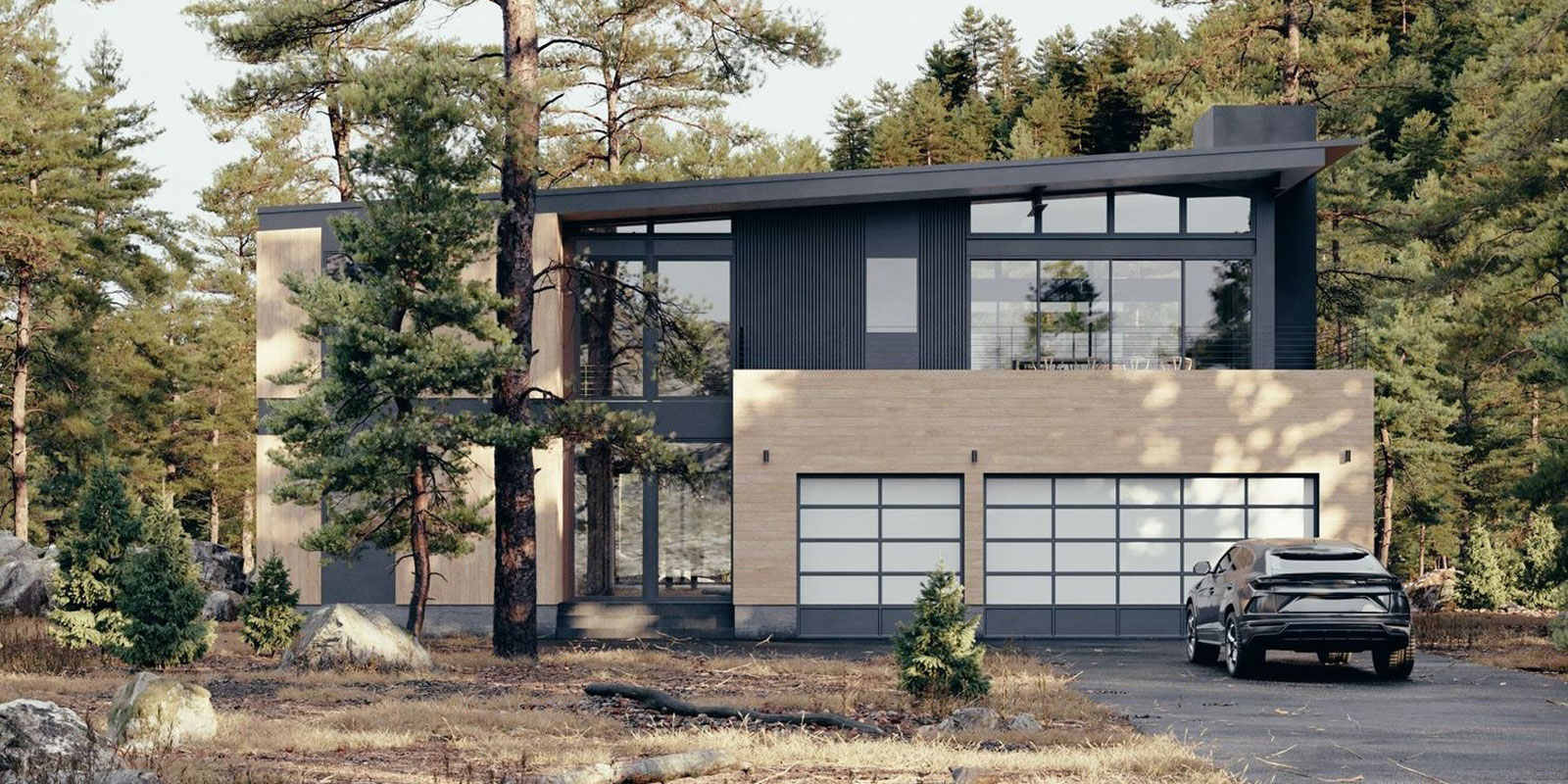 Plant Prefab Exterior View of Summit Palisades Home