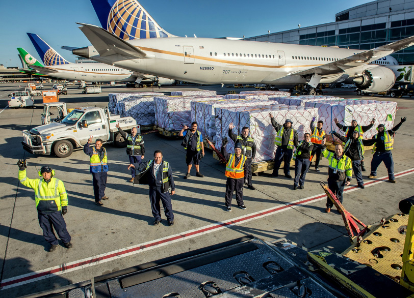 Mit freundlicher Genehmigung von United Airlines. Aufnahme aus der Zeit vor der COVID-Maskenpflicht