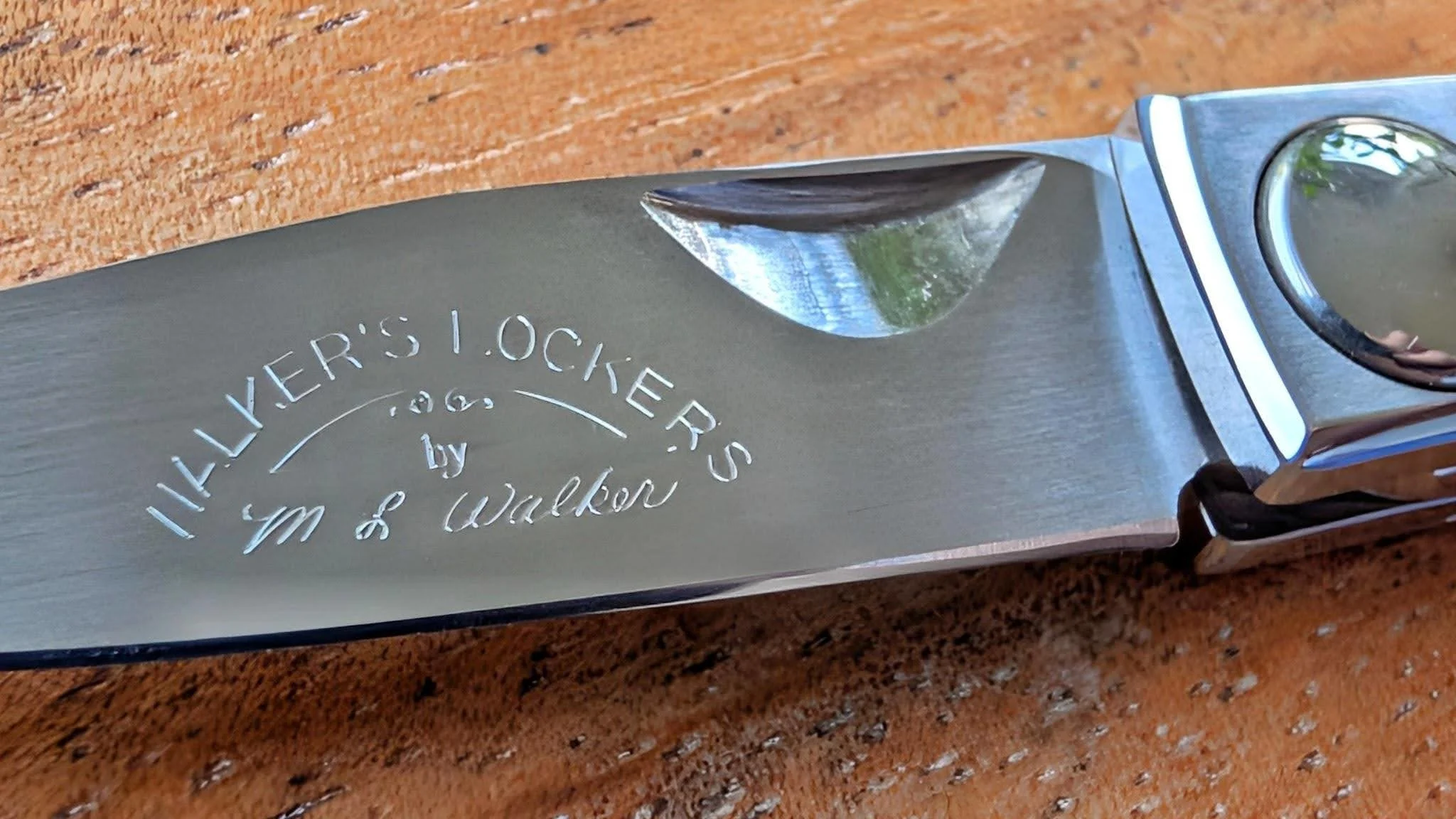 Custom Walker’s Lockers Liner Lock thumb groove for opening