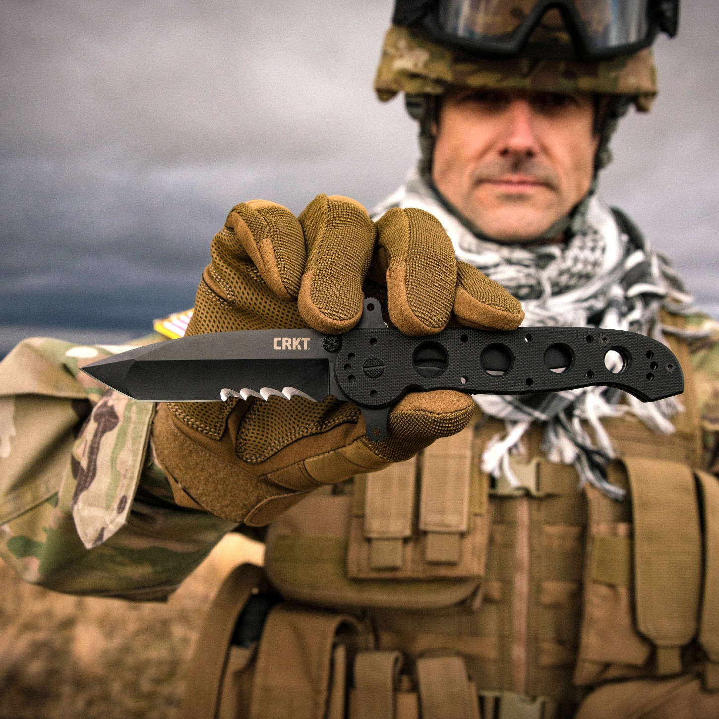 Soldier with CRKT M16 Knife