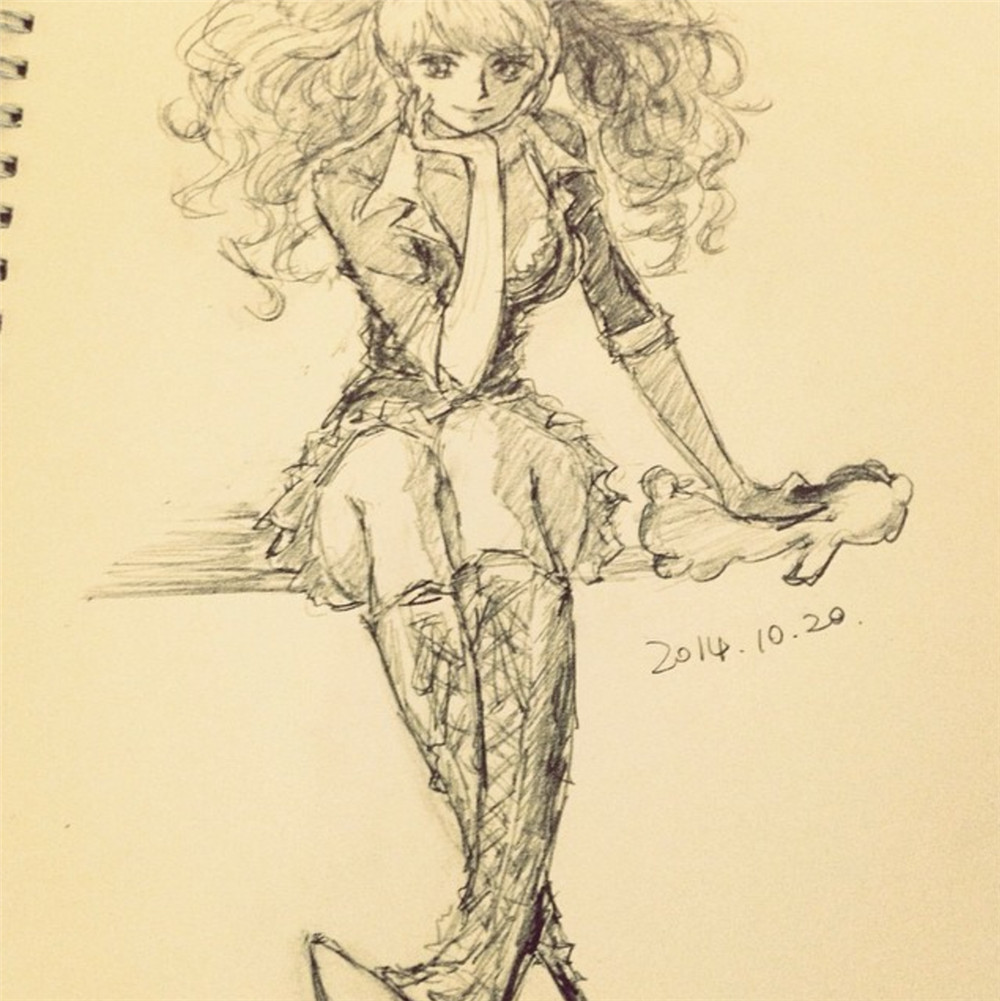 Girl with blooming hair