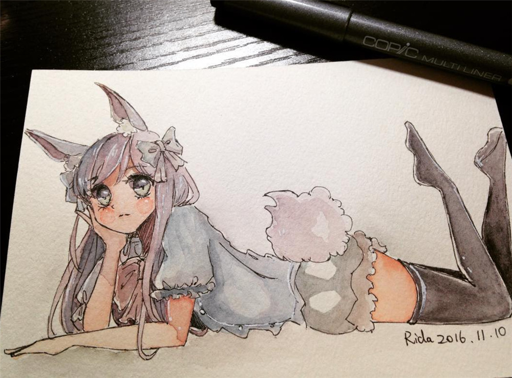 Girl with rabbit ears