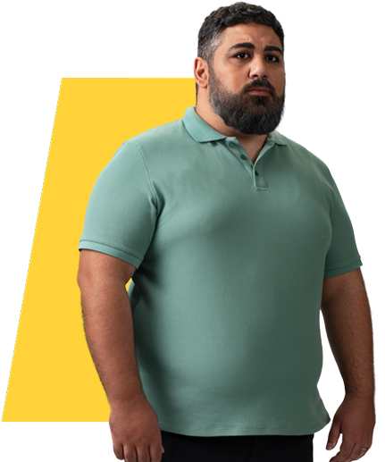Man with obesity