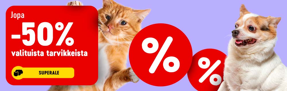 Superale! Jopa 50% alennusta valituista tarvikkeista.