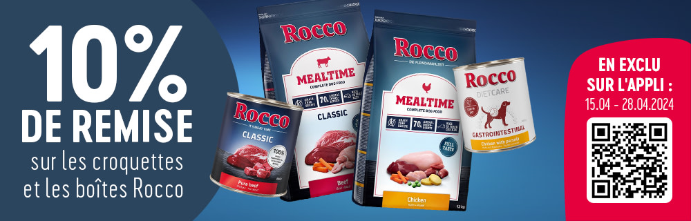 -10% sur la pâtée pour chien Rocco dans l'appli bitiba