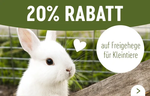 20% Rabatt auf Freigehege für Kleintiere - nur für kurze Zeit!