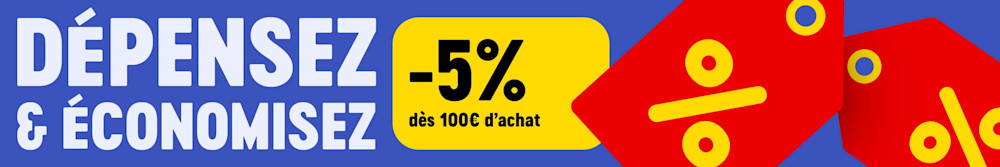 Remise pour les clients réguliers : -5 % sur les commandes supérieures à 100 € ! En savoir plus.
