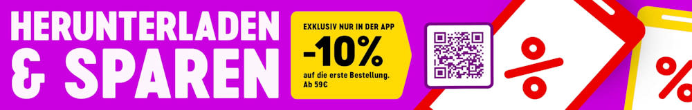 Exklusiv nur in der App: -10% auf die erste Bestellung! Code APP-10 - einfach an der Kasse eingeben. Jetzt herunterladen & Sparen!