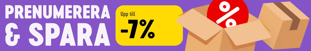Prenumerera & spara. Upp till -7%.