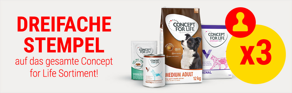 Dreifache Stempel auf alle Concept for Life Bestellungen - Nur für kurze Zeit!