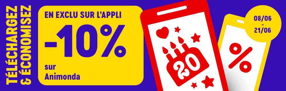 Du 8 au 21 juin 2026 : en exclusivité sur l’appli, profitez de 10 % de réduction sur Animonda. Téléchargez et économisez !