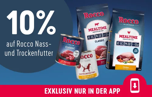 10% Rabatt auf Rocco Nass- & Trockenfutter für Hunde in der bitiba-App