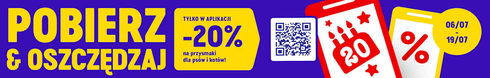 Pobierz i oszczędzaj: TYLKO W APLIKACJI -20% na przysmaki dla psów i kotów. 06/07-19.07.
