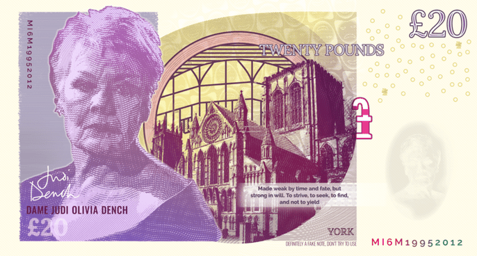 Judi Dench - York Bank Note