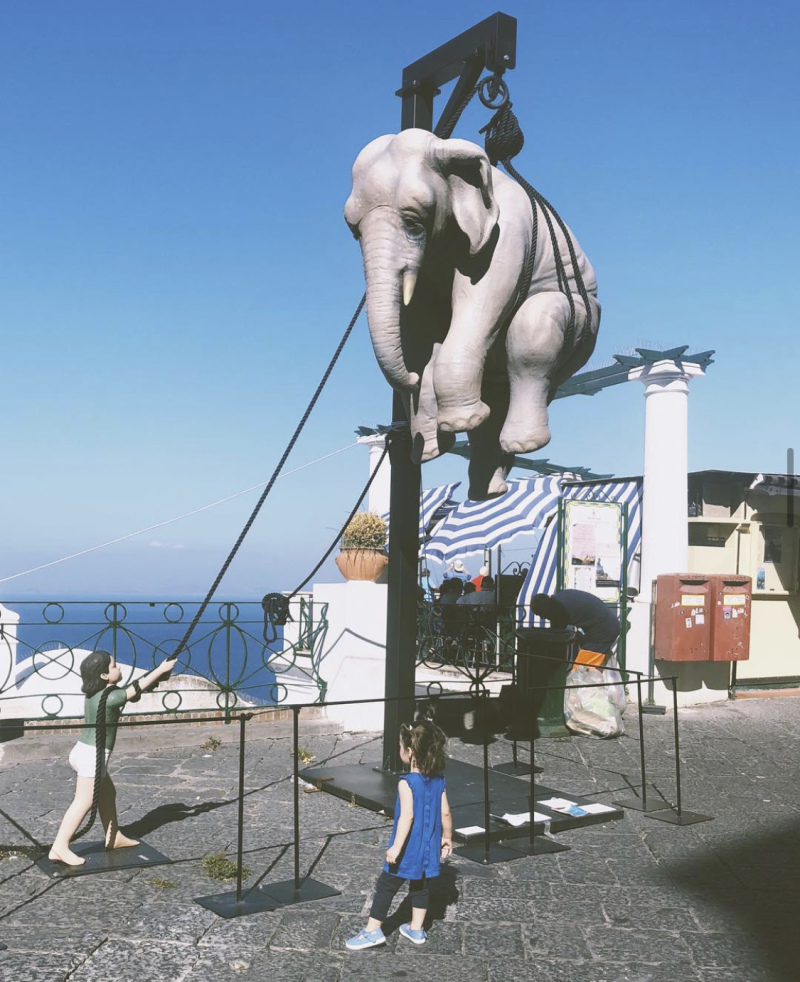 Marta and the Elephant (Capri, Italy).