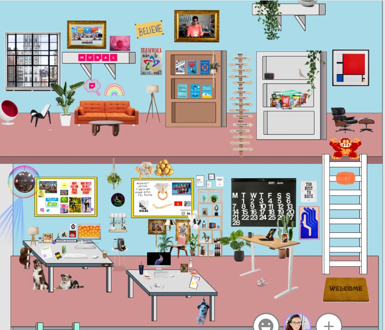 Mural virtual office exercise