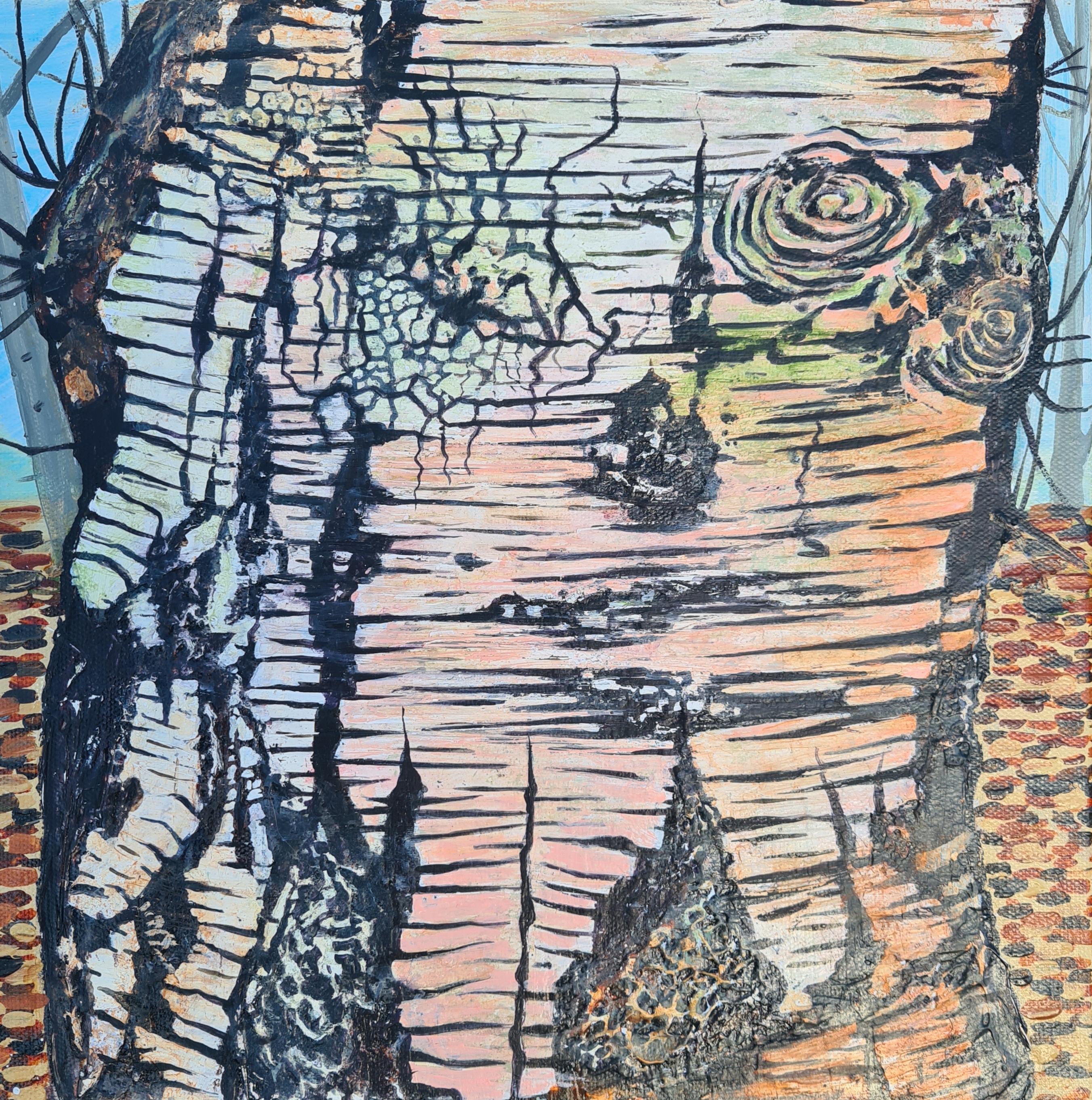 'Fine Lines' Birch Bark IV