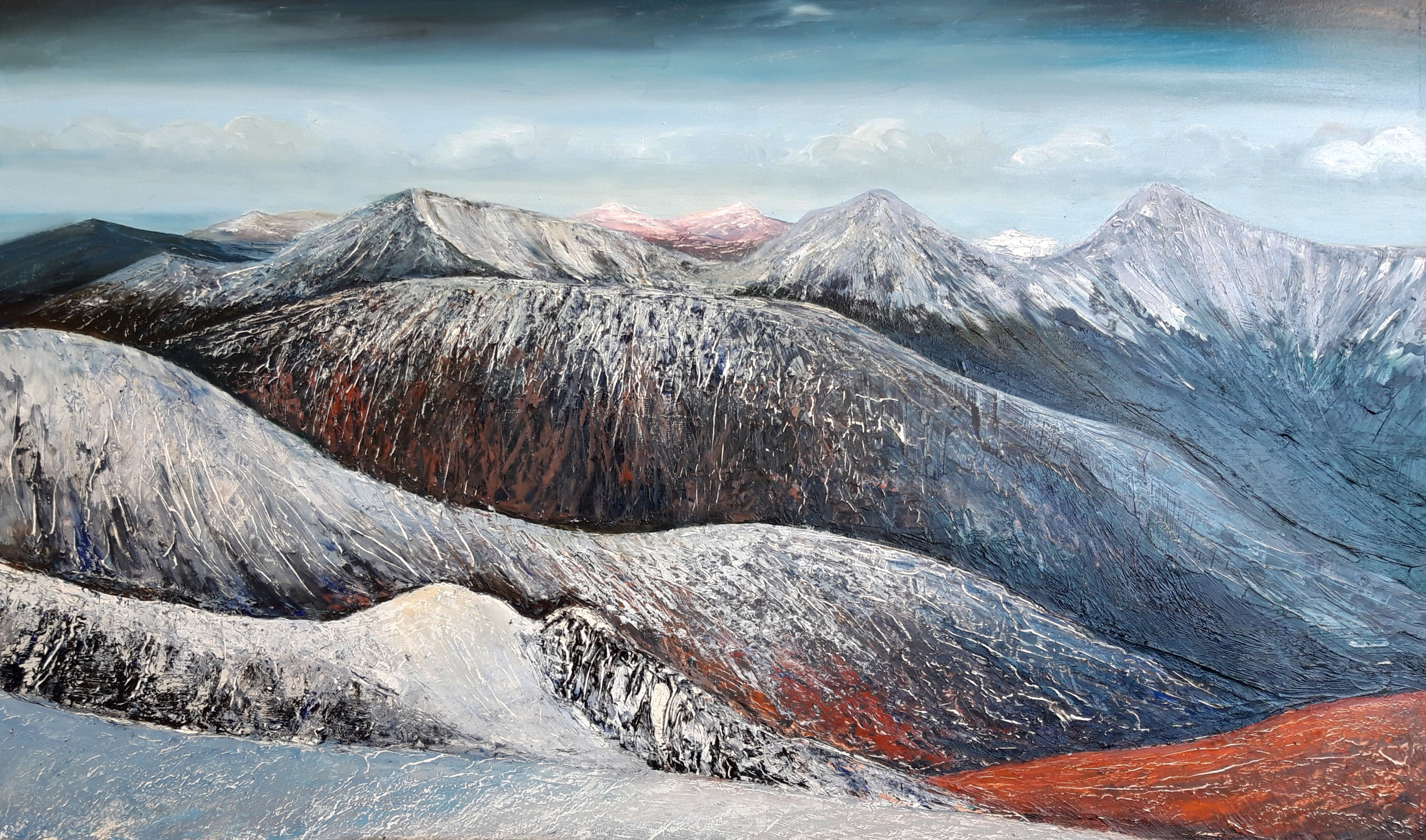 Red Cuillin Winter Light from Sgurr na Coinnich