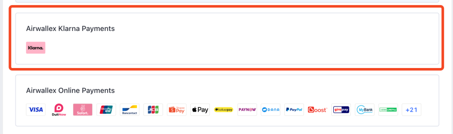 Airwallex Klarna Payments on Shopline
