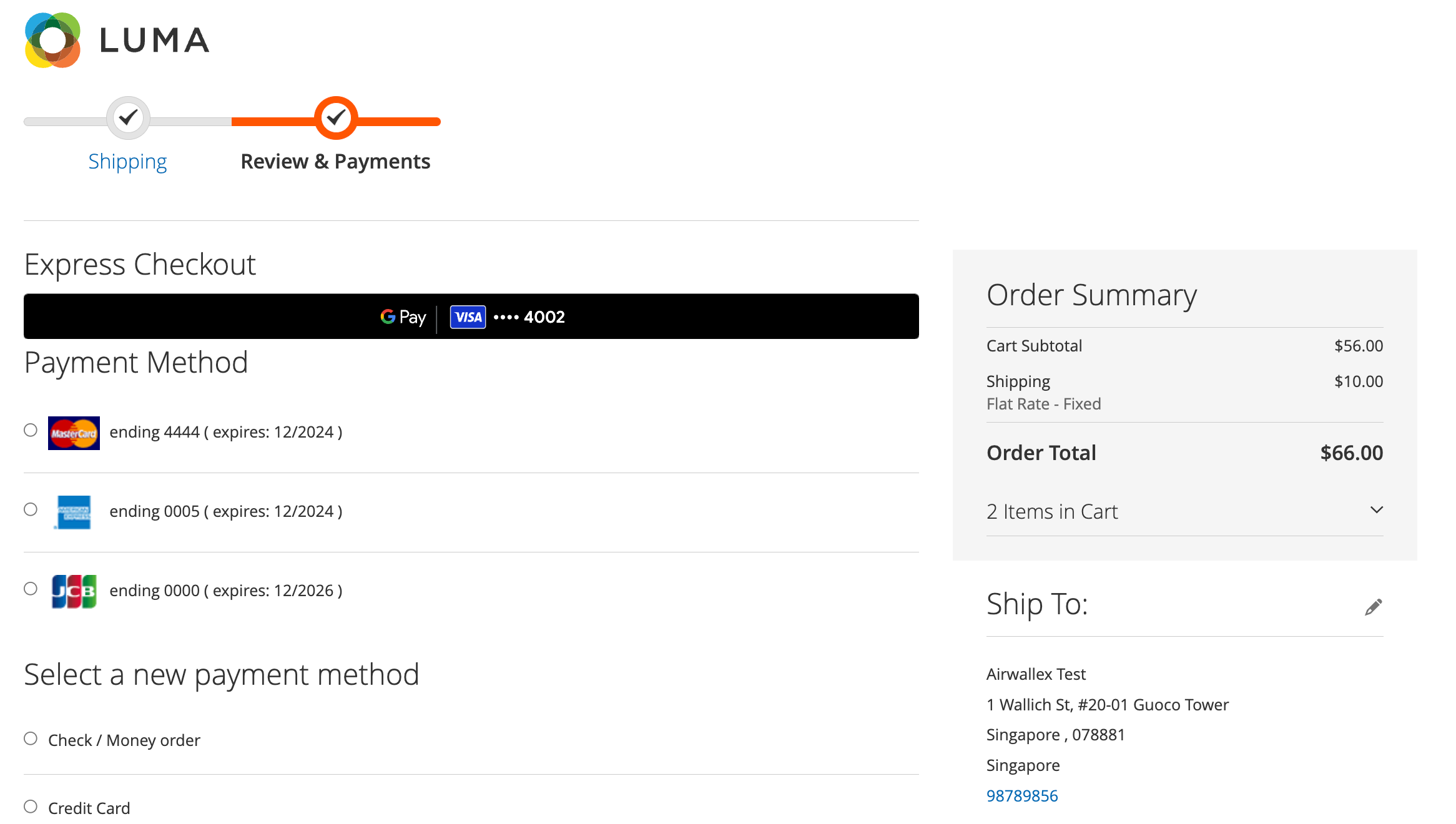 Magento Checkout Page Google Pay