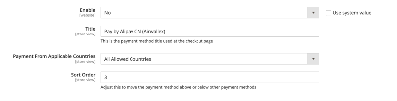 Payment Method Settings