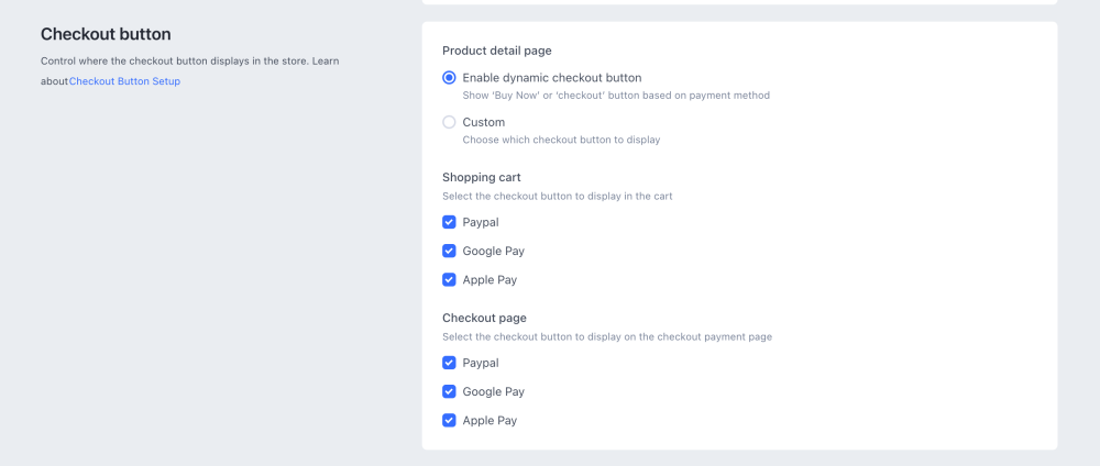 Shopline Express Checkout Config Button 