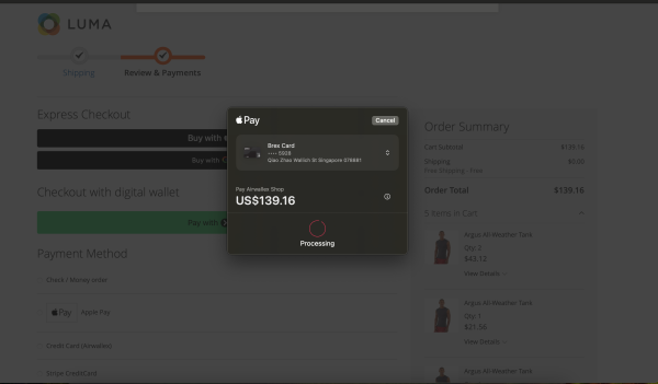 Magneto Apple Pay Payment Experience