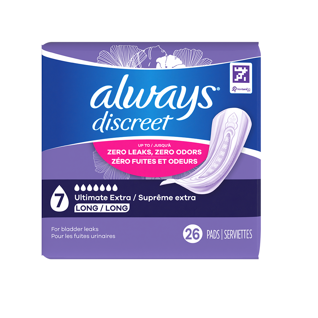 Serviettes d’incontinence post-partum Always Discreet Ultimate Extra Protect, 26