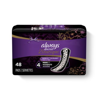 ALWAYS DISCREET Boutique Incontinence Pads, Moderate Absorbency, Regular Length