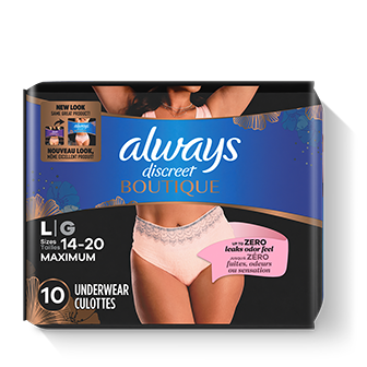 Culotte d’incontinence Always Discreet Boutique, Pêche, L, 10